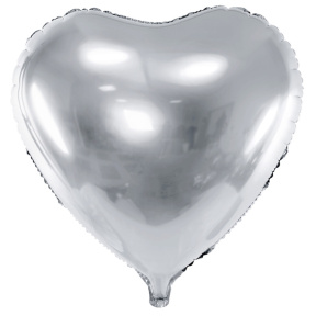 Шар фольгированный Сердце, серебряный