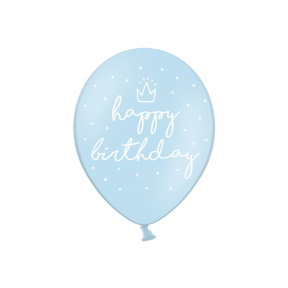 Воздушный шарик Happy Birthday, голубой