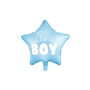 Balon de folie - steauă, Its a boy, albastru