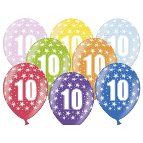 Balon 10th Birthday, metalic mix