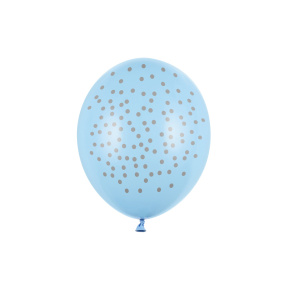 Воздушный шарик 30 см, Горошек, пастель голубой