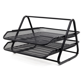 Set de suport-uri pentru documente 2 sectii, din metal, negru