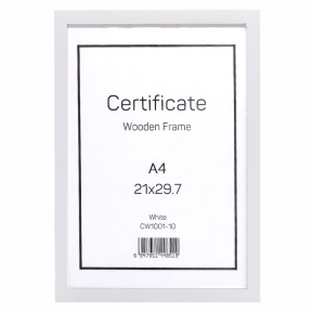 Фоторамка A4 деревянная для документов, плоская, белая