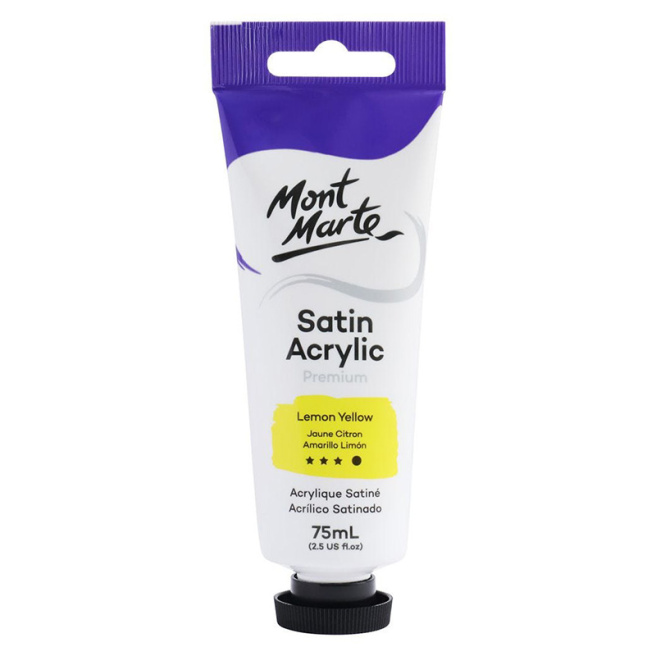 Краски Satin акрил 75 мл Lemon Yellow