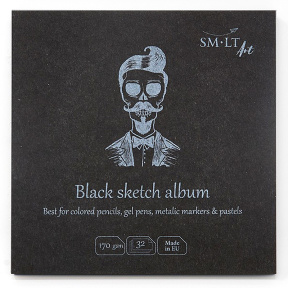 SMLT Sketchbook Black 9x9 cm, 32 foi, 170g