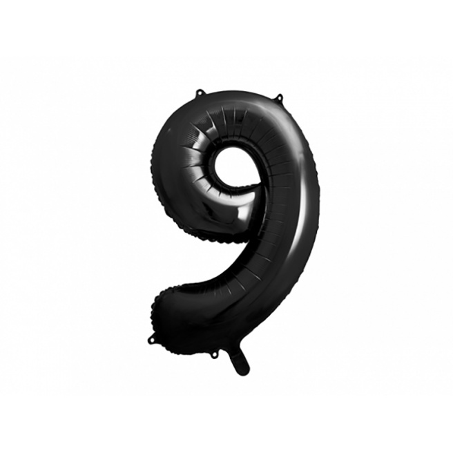 Шар фольгированный Цифра "9", черный