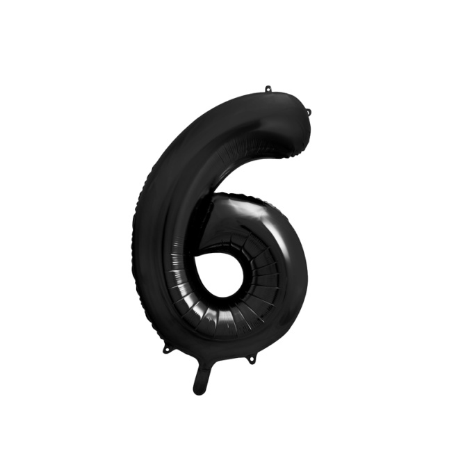Шар фольгированный Цифра "6", черный