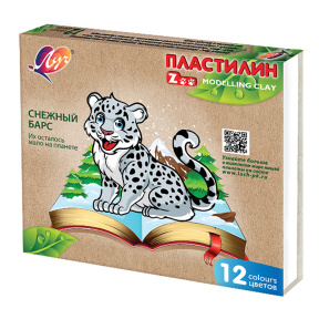 Набор пластилина 12 цветов, 180 гр. ZOO (Луч)