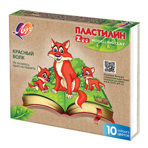 Набор пластилина 10 цветов, 150 гр. ZOO (Луч)