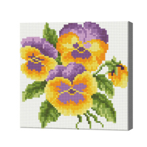 Анютины глазки, 20x20 см, алмазная мозаика