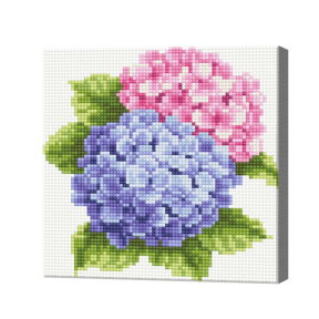 Hortensii, 20x20 cm, mozaic cu diamante