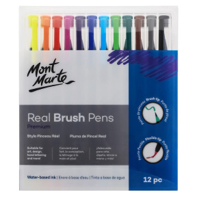 Set de pixuri-pensule colorate Mont Marte, 12 bucăți
