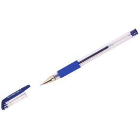 Ручка гелевая OfficeSpace 0,5мм, синяя,  грип