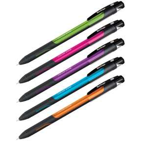 Ручка Berlingo "Color Zone stick" 0,7мм, синяя, прорезиненный корпус ассорти