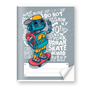 Тетрадь 24 листа, линейка, Urban Skateboard