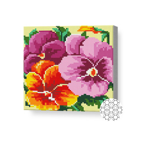 Violete colorate, 20x20 cm, mozaic cu diamante