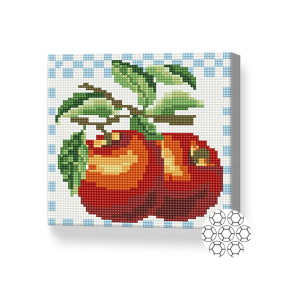 Спелые яблочки, 20x20 см, алмазная мозаика