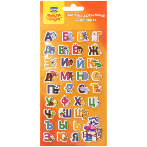 Autocolante voluminoase "Alfabet", 34 bucăți