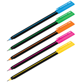 Ручка Luxor "Stick Soft Touch", 0,7мм, синяя, корпус ассорти