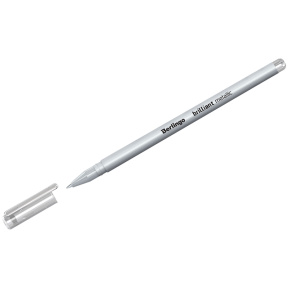 Ручка гелевая 0,8мм, серебро металлик, "Brilliant Metallic" Berlingo