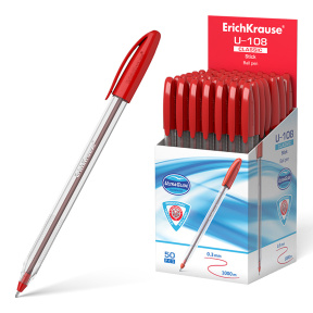 Шариковая ручка ErichKrause U-108, красная