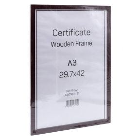 Фоторамка A3 деревянная, плоская 1,5см, темно-коричневая