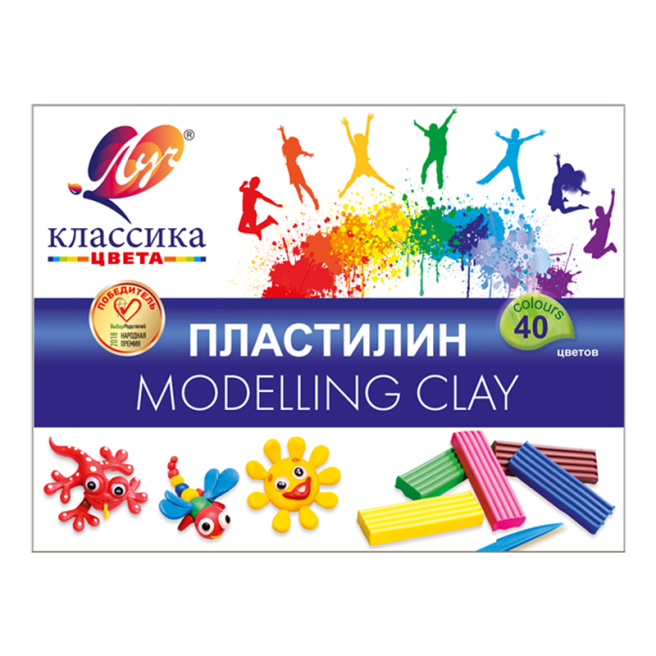 Plastilină 40 culori, 800 gr. "Clasica"