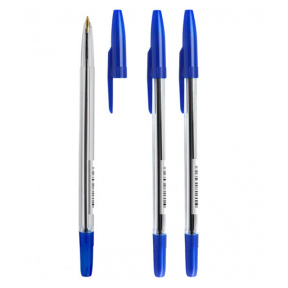 Ручка Стамм "511", синяя, 1,0мм, прозрачный корпус