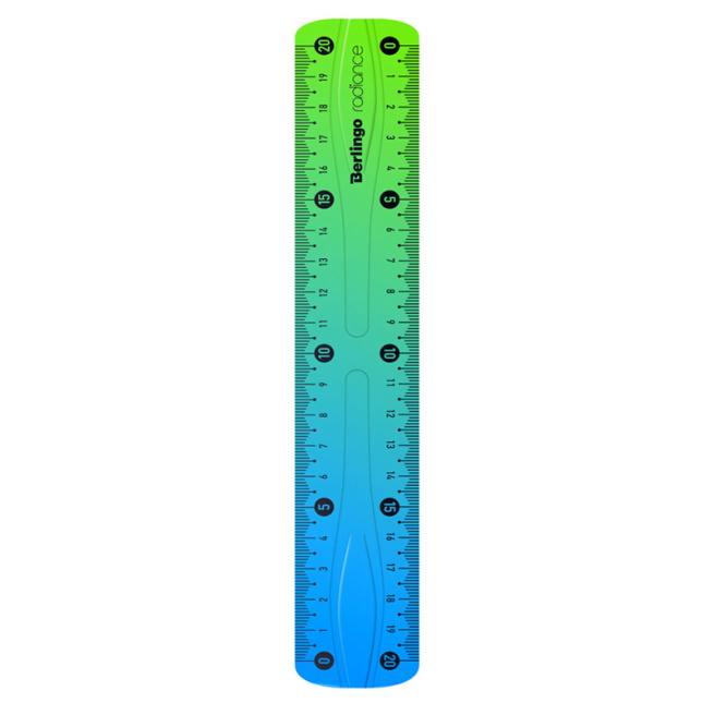 Riglă 20cm Berlingo "Radiance", flexibilă, albastru/verde gradient