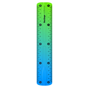Riglă 20cm Berlingo "Radiance", flexibilă, albastru/verde gradient