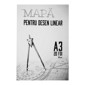 Set hârtie pentru desen liniar, А3, 20 foi, 120g/m2