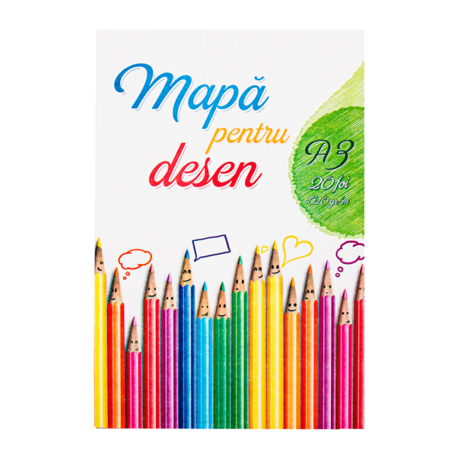 Set hârtie pentru desen, А3, 20 foi, 120g/m2