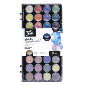 Set vopsele aquarelă metalic Watercolour 37 bucăți