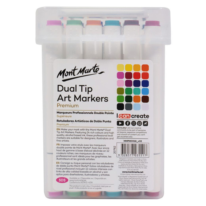 Set de art markere  pe ambele părți 24 bucăți