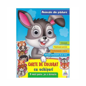 Carte de colorat cu ochișori.  Animale din pădure