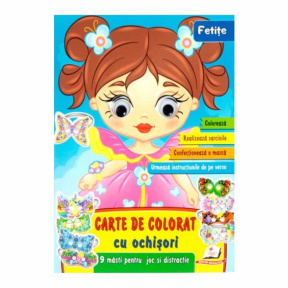 Carte de colorat cu ochișori. Fetițe