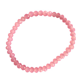 Браслет Стеклянные бусины, розовый