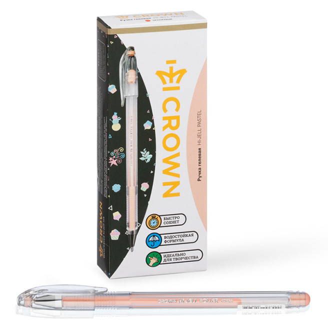 Pix gel Crown "Hi-Jell Pastel" portocaliu pastel, 0,8mm