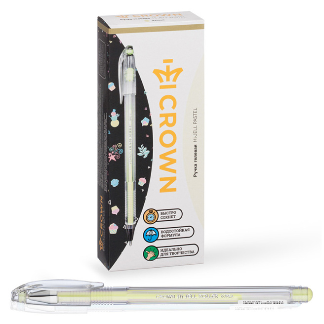 Pix gel Crown "Hi-Jell Pastel" galben pastel, 0,8mm