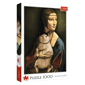 Дама с кошкой, 1000 элементов