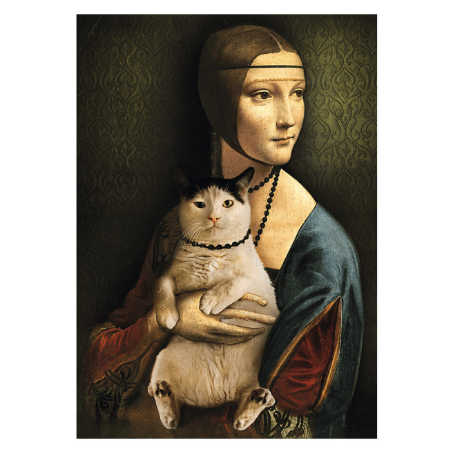 Дама с кошкой, 1000 элементов