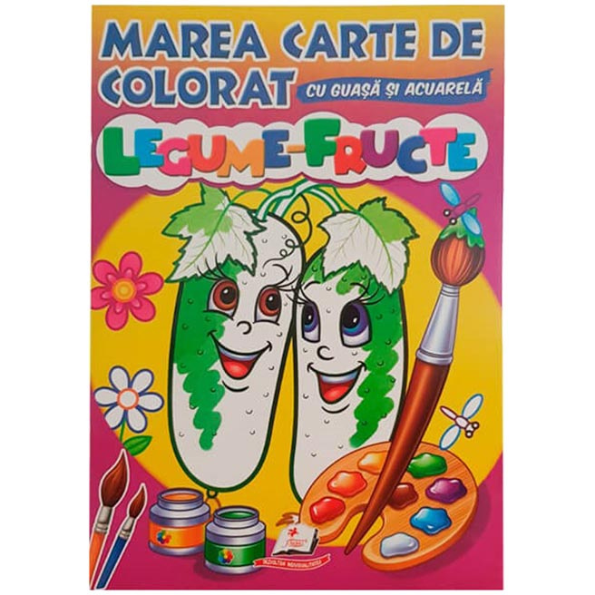 Marea carte de colorat. Legume Fructe/Acuarelă