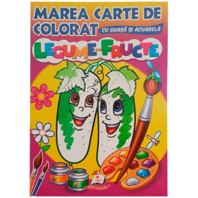 Marea carte de colorat. Legume Fructe/Acuarelă