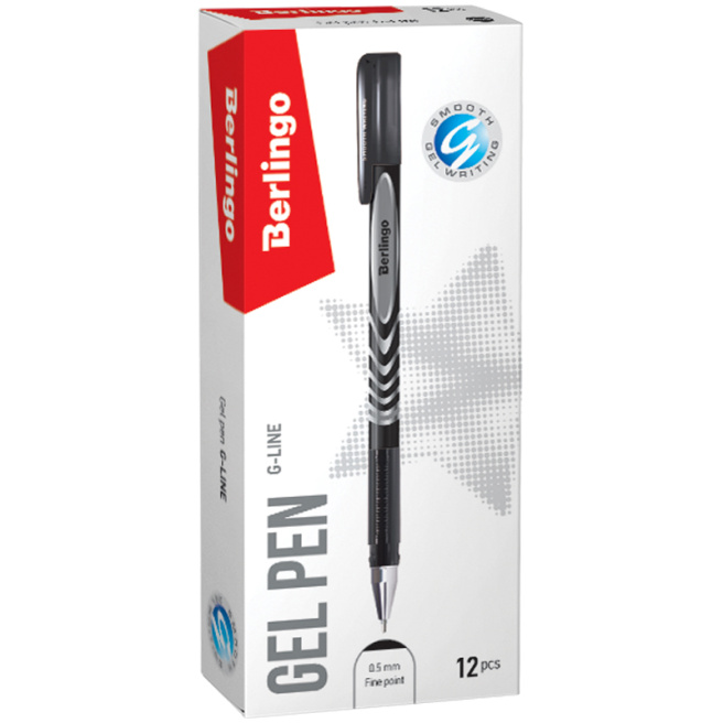 Pix cu gel Berlingo "G-Line" negru, 0,5mm