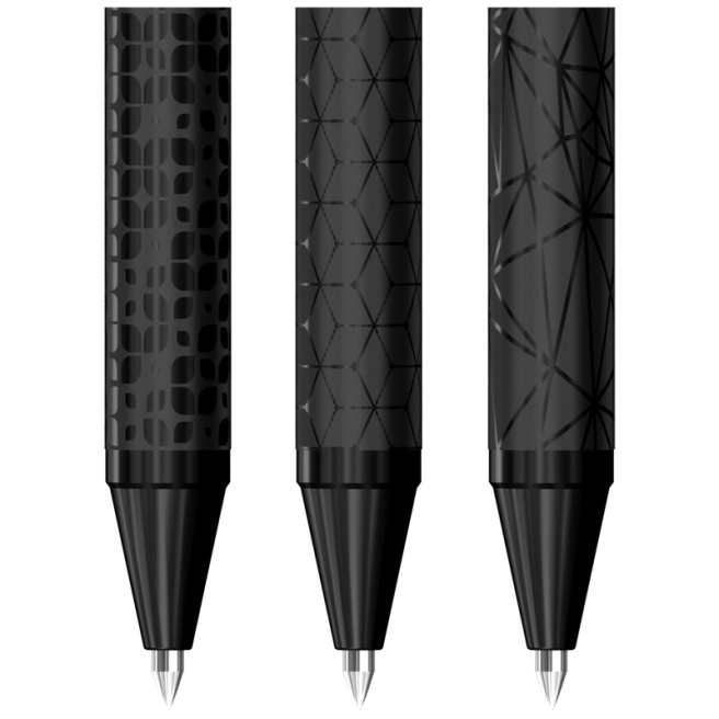 Ручка .Berlingo на кнопке 0,7мм, "DoubleBlack" синяя, игольчатый стержень