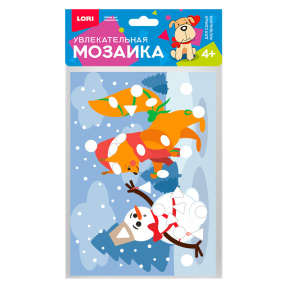 Увлекательная мозаика Lori "Белочка и снеговик" (набор малый)