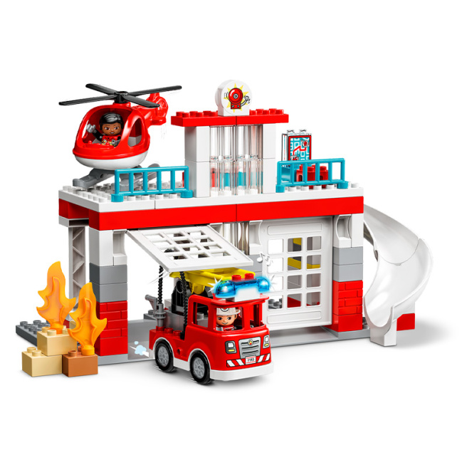 Constructor LEGO DUPLO Stația de pompieri și elicopter