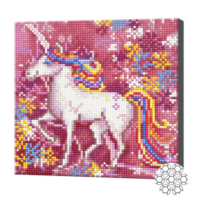 Pop Art. Unicorn, 20x20 cm, mozaic cu diamante, cristale rotunde