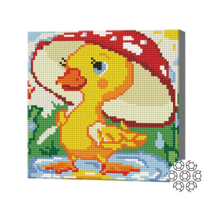 Rățușcă, 20x20 cm, mozaic cu diamante, cristale rotunde