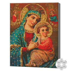 Образ Страстной Божьей матери, 40х50 см, алмазная мозаика, квадратные кристаллы